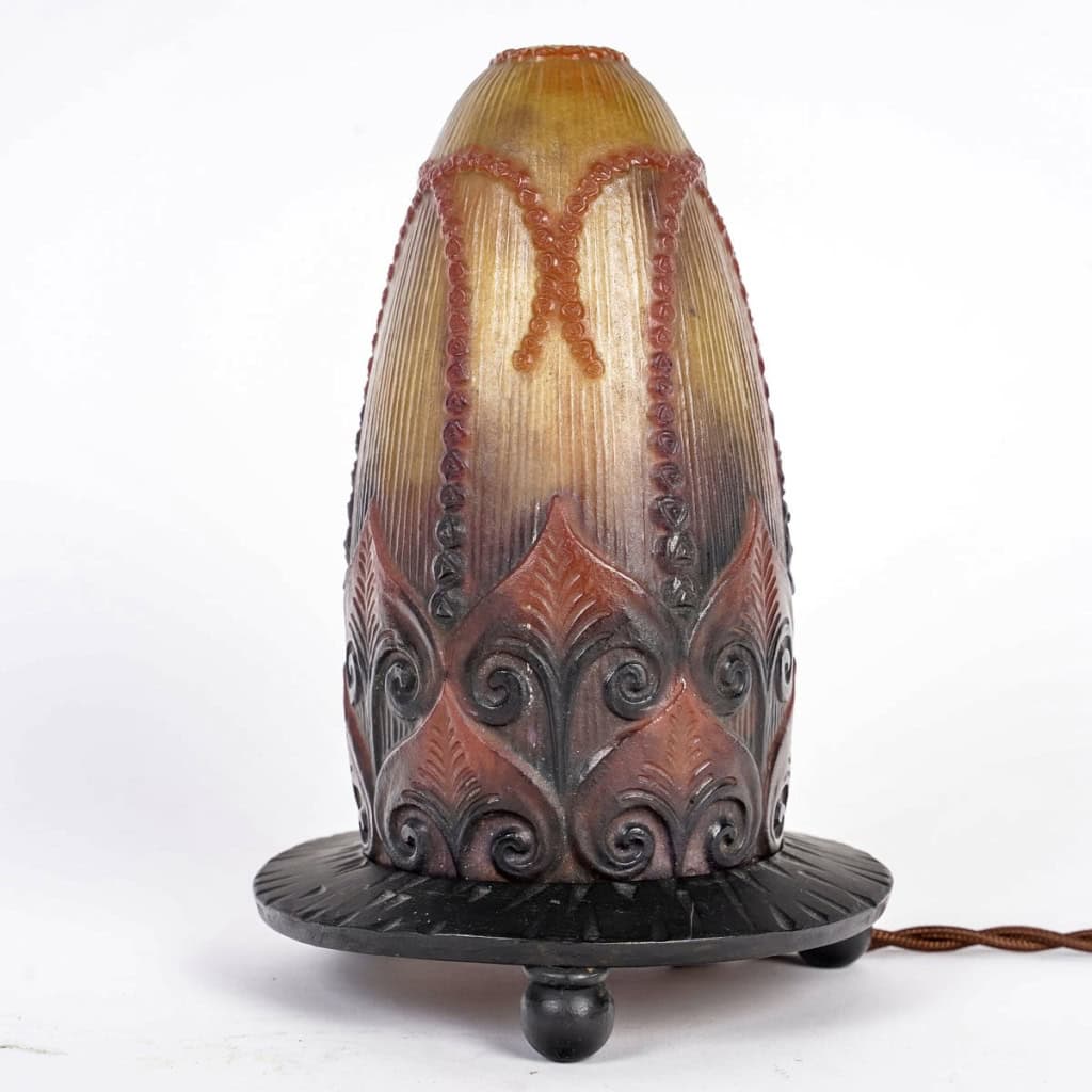 Veilleuse « Plantes Aquatiques » pâte de verre de Gabriel ARGY-ROUSSEAU | Biron 