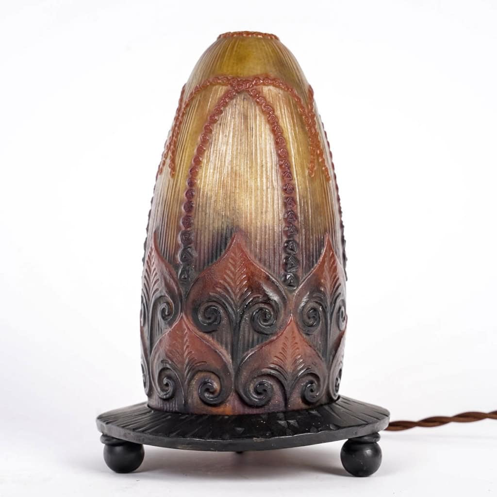Veilleuse « Plantes Aquatiques » pâte de verre de Gabriel ARGY-ROUSSEAU | Biron 