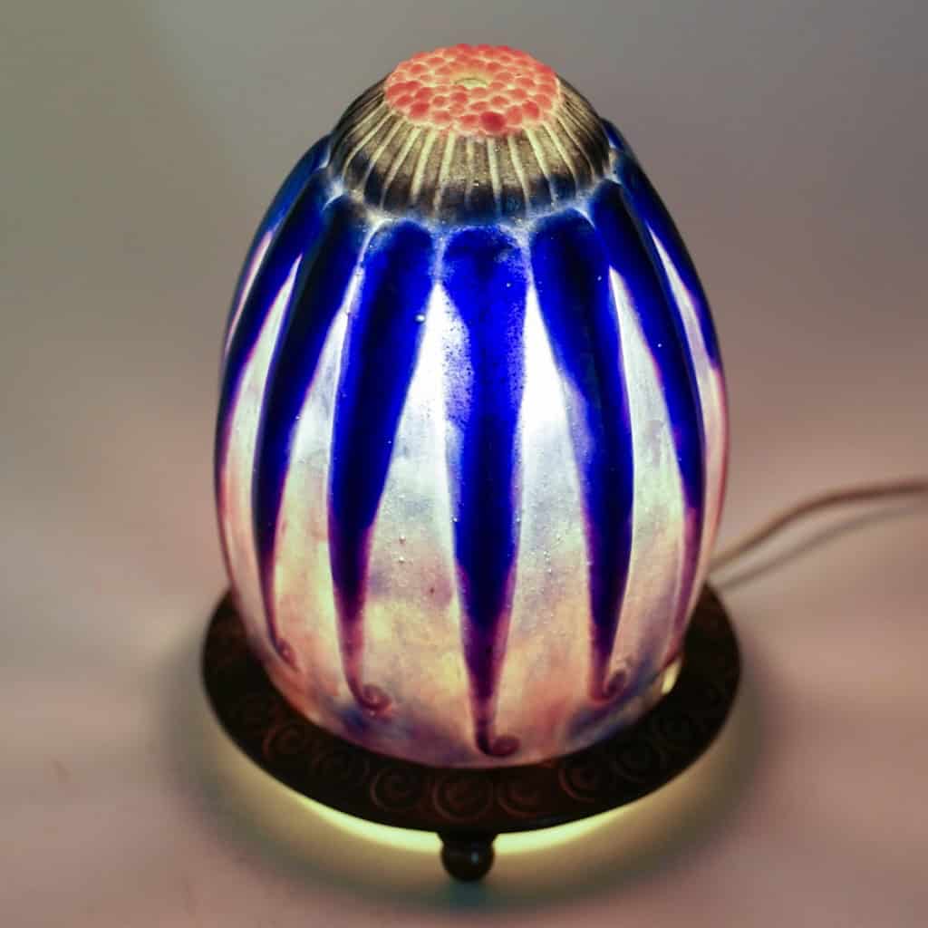 Veilleuse « Pétales Fleurs Retombantes » pâte de verre de Gabriel ARGY-ROUSSEAU | Biron 