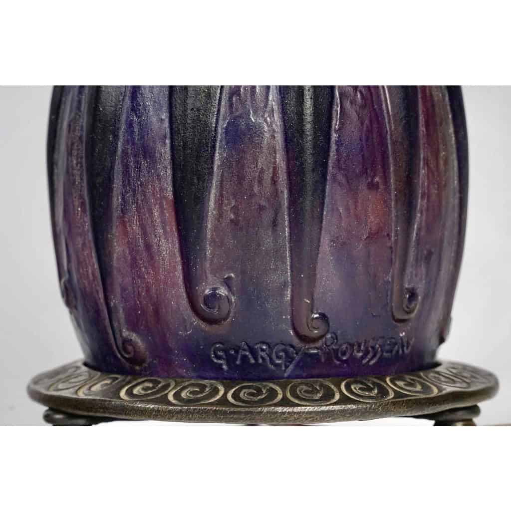 Veilleuse « Pétales Fleurs Retombantes » pâte de verre de Gabriel ARGY-ROUSSEAU | Biron 
