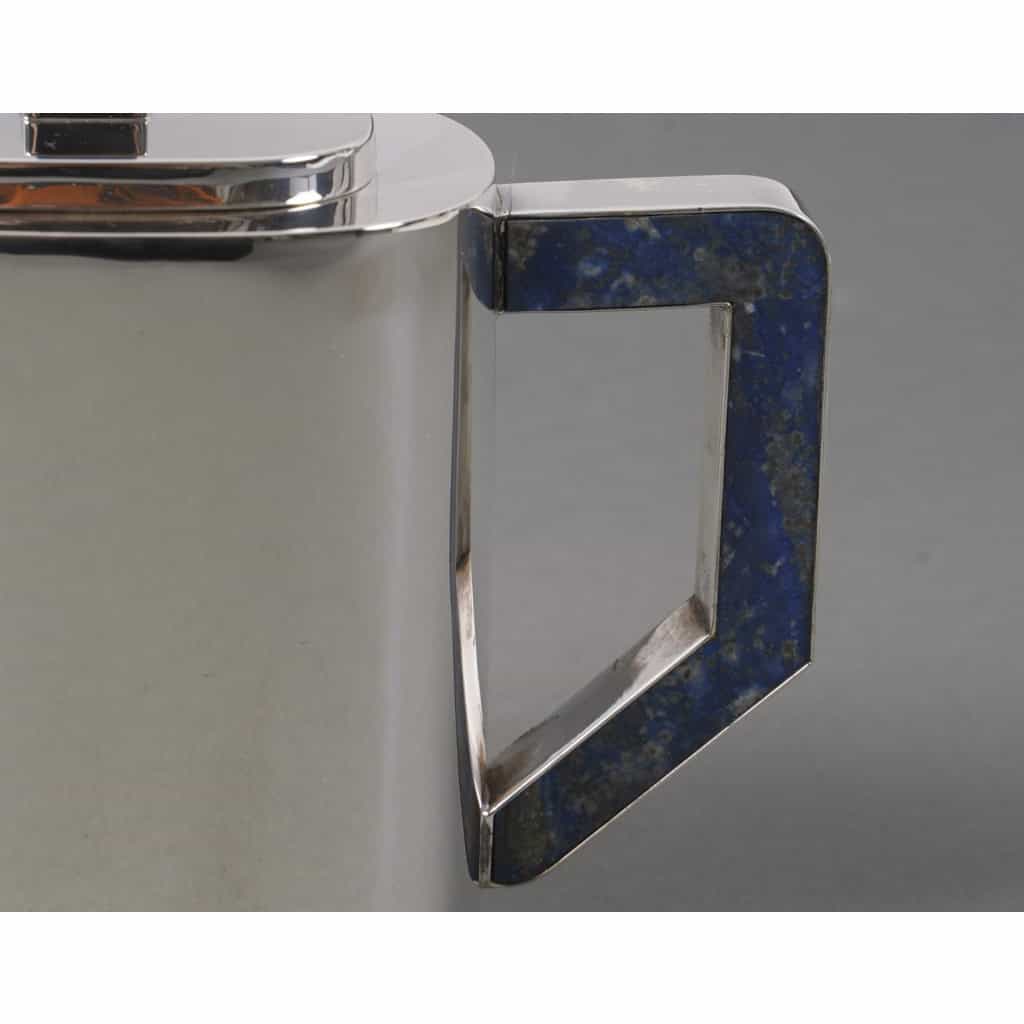 Christian Dior 20e – Service à thé sur son plateau en argent massif et lapis lazuli | Biron 