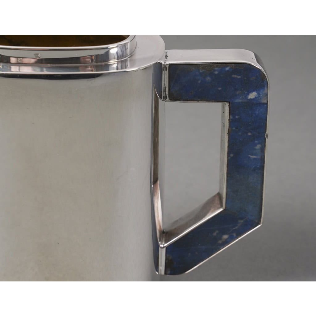 Christian Dior 20e – Service à thé sur son plateau en argent massif et lapis lazuli | Biron 