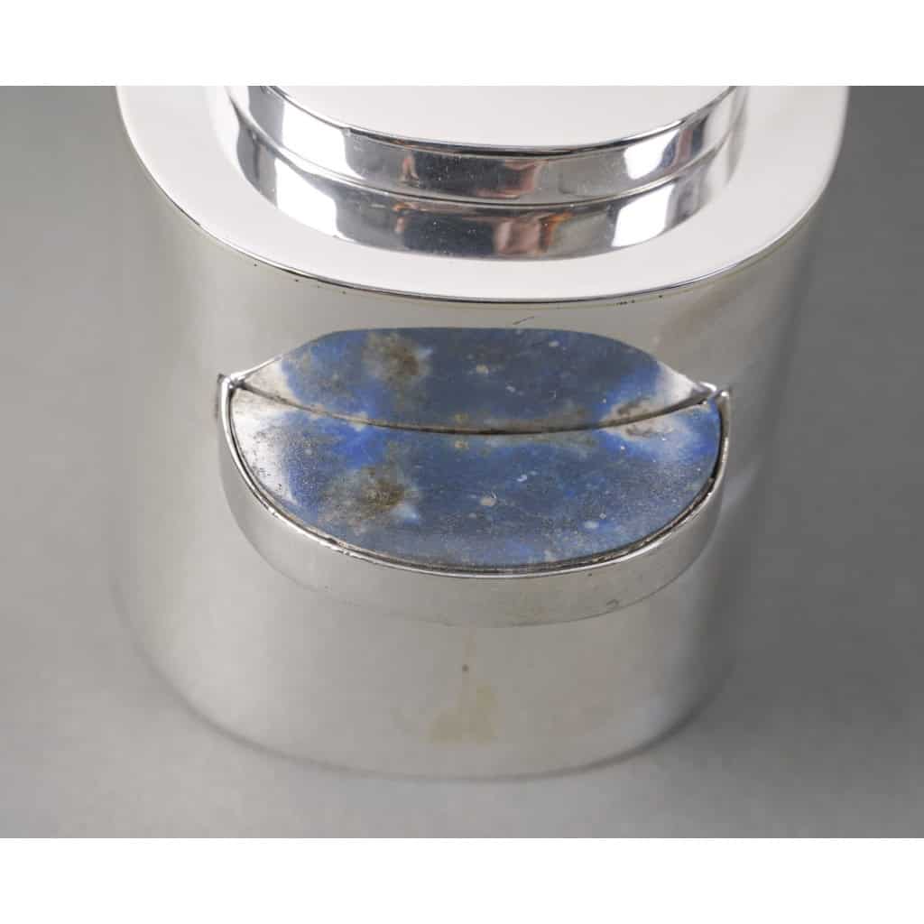 Christian Dior 20e – Service à thé sur son plateau en argent massif et lapis lazuli | Biron 