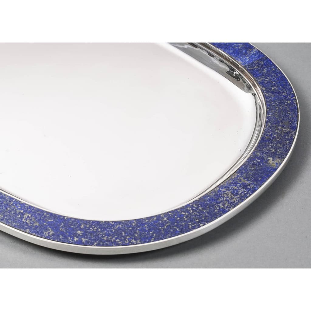Christian Dior 20e – Service à thé sur son plateau en argent massif et lapis lazuli | Biron 