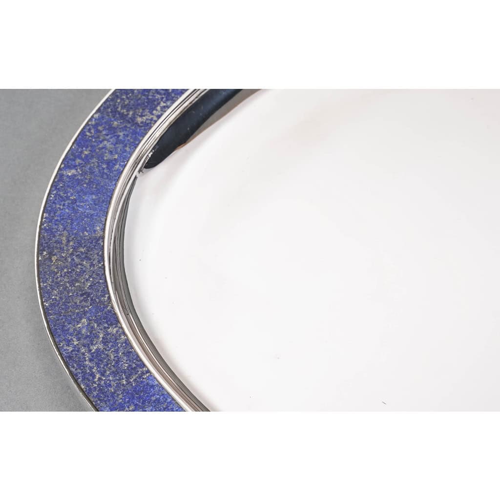 Christian Dior 20e – Service à thé sur son plateau en argent massif et lapis lazuli | Biron 