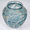 Vase « Sauterelles » verre blanc patiné bleu et vert de René LALIQUE | Biron 