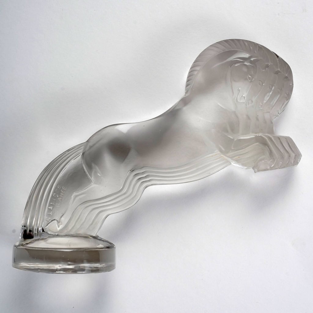 Mascotte Automobile « Cinq 5 Chevaux » verre blanc de René LALIQUE | Biron 