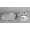 CHRISTOFLE – SOUPIERE MODERNISTE SUR SON PLATEAU EN ARGENT MASSIF ART DECO | Biron 