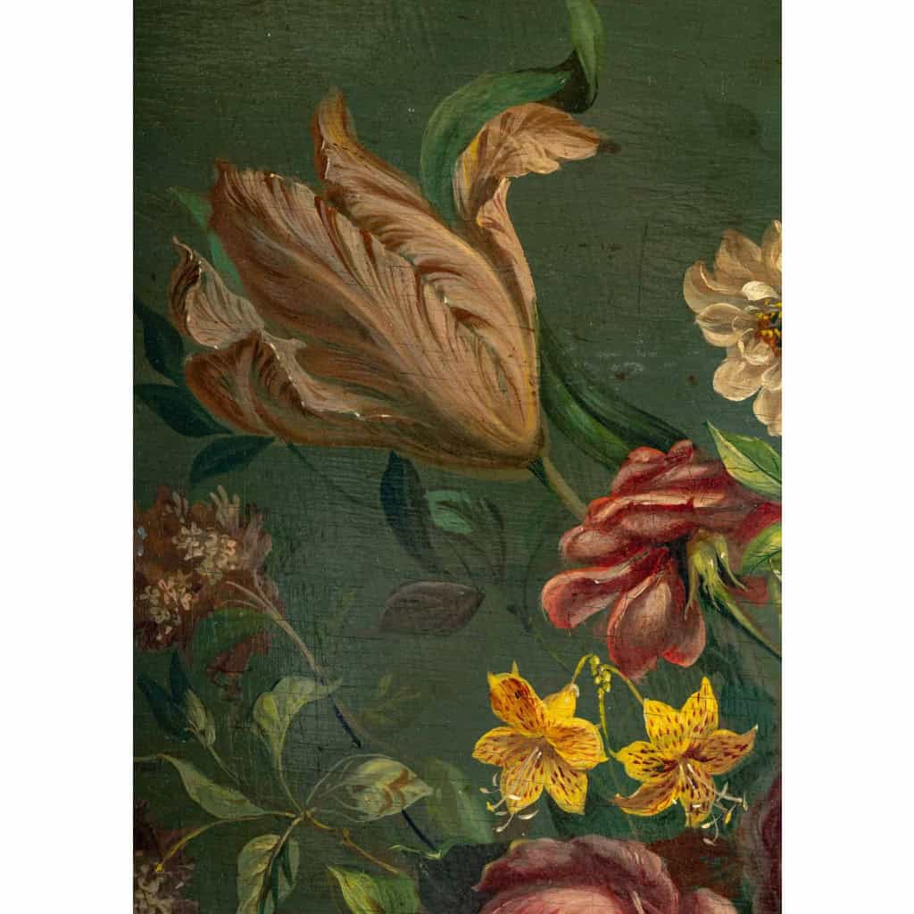 Bouquet de Fleurs sur un Entablement en Pierre huile sur panneau vers vers 1880-1890 | Biron 