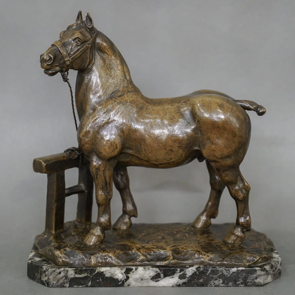 Sculpture – Cheval Percheron , René Maxime Choquet (1872-1958) – Bronze | Biron 