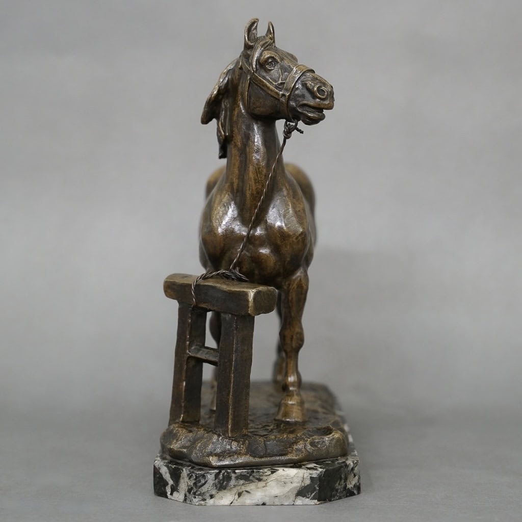 Sculpture – Cheval Percheron , René Maxime Choquet (1872-1958) – Bronze | Biron 