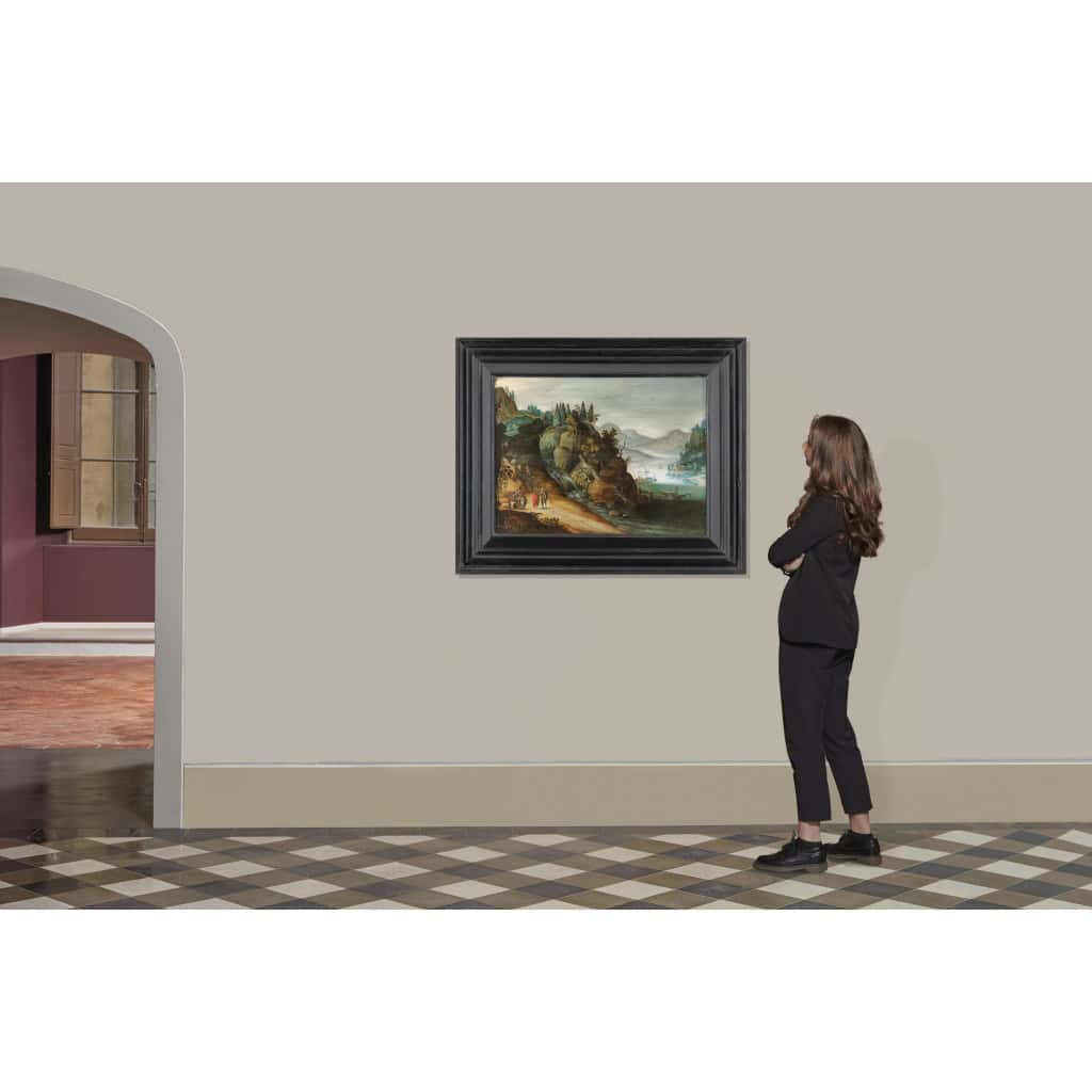 Paysage animé au bord d’une rivière – Atelier de Joos de Momper II (1564 – 1635) | Biron 