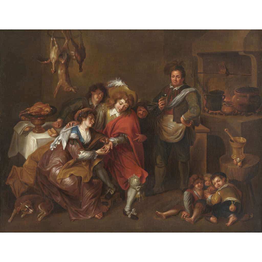 La Diseuse de bonne aventure – Attribué à Simon de Vos vers 1640 | Biron 
