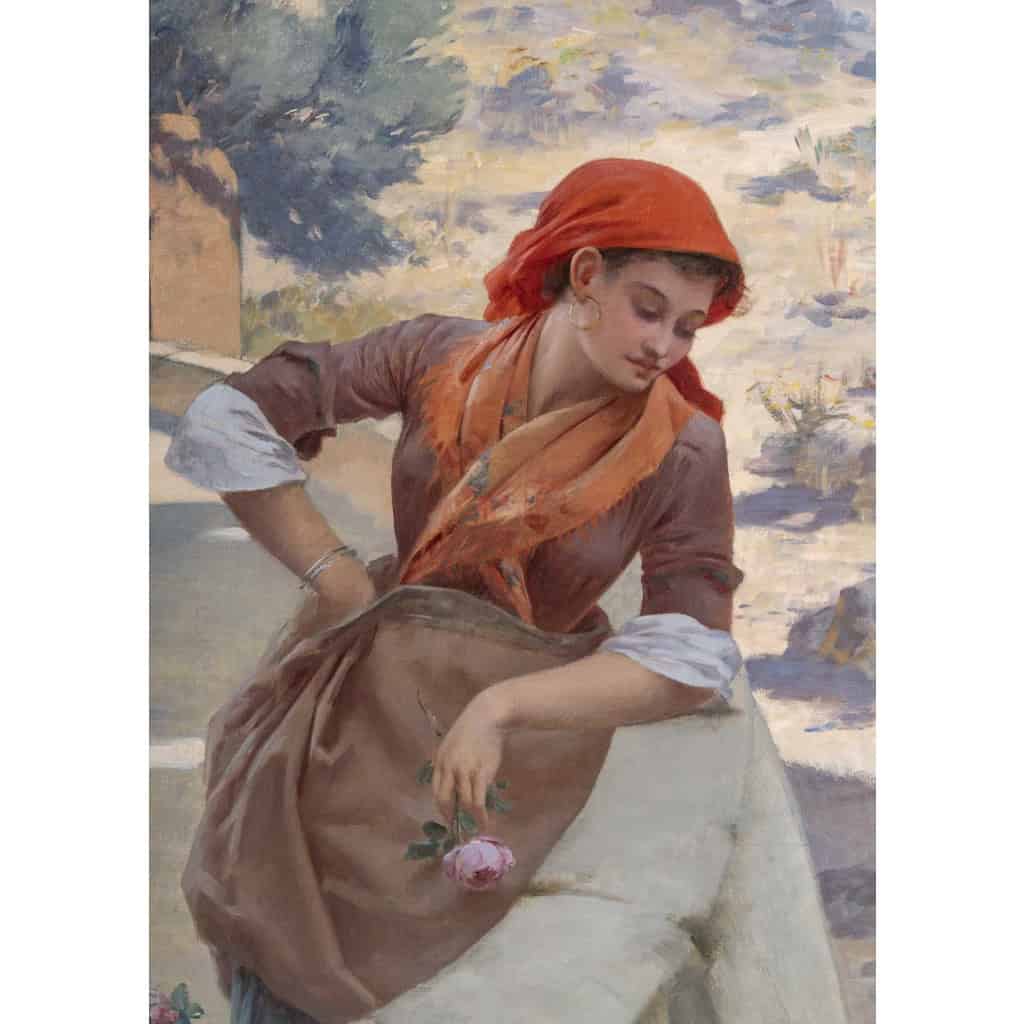Édouard ROSSET-GRANGER ( 1853 – 1934 ) La marchande de roses, Capri | Biron Édouard ROSSET-GRANGER (1853 - 1934) La marchande de roses, Capri 1
