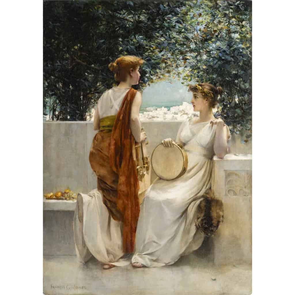 Francis COATE JONES 1857-1932 musiciennes Pompéi