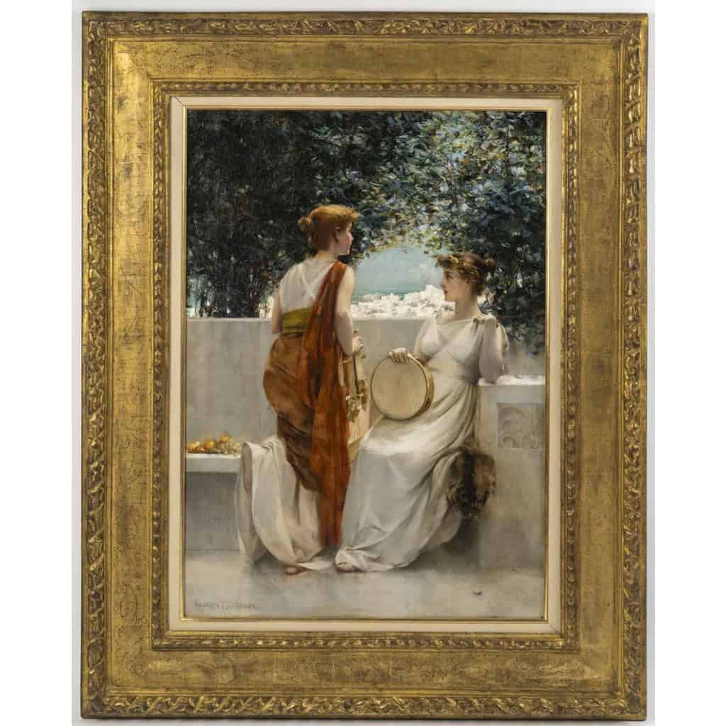Francis Coates Jones (1857 - 1932) Les musiciennes à Pompéi cadre