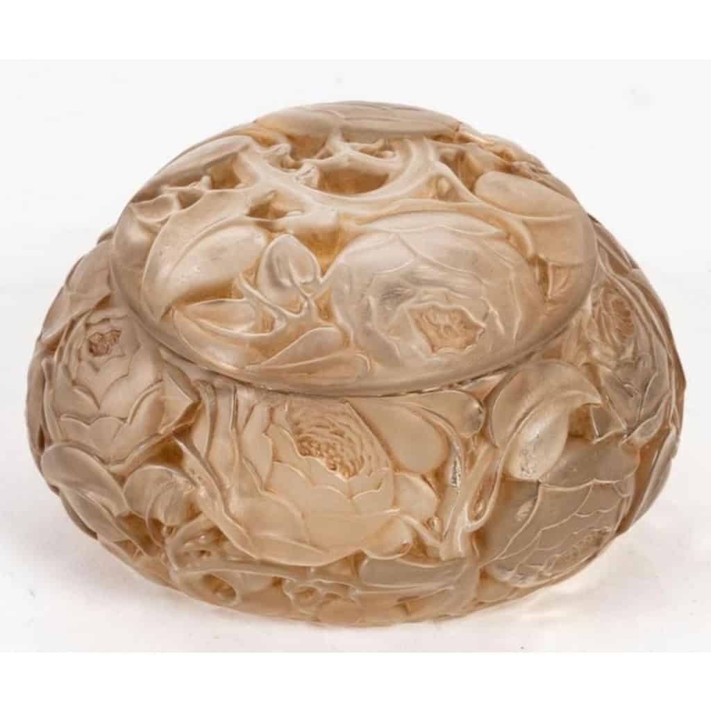 Boîte « Dinard » verre blanc patiné sépia de René LALIQUE | Biron 