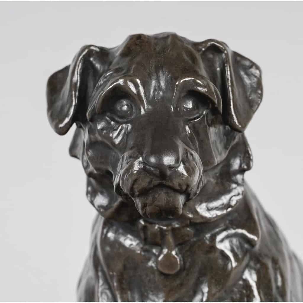 Sculpture – Chien Assis , Jacques Nam (1881-1974) – Bronze | Biron 