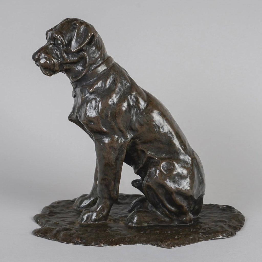 Sculpture – Chien Assis , Jacques Nam (1881-1974) – Bronze | Biron 