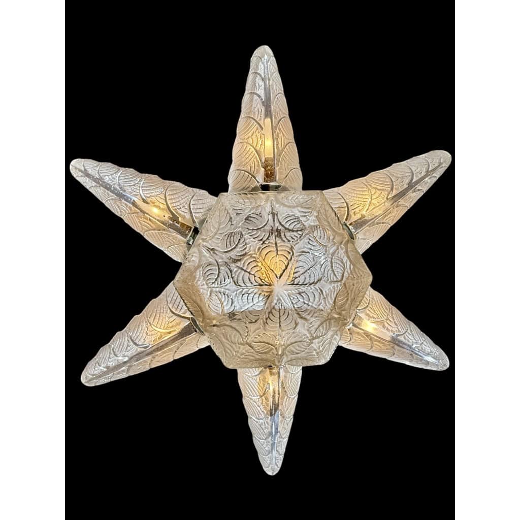 Lustre « Noisetier » verre blanc de René LALIQUE | Biron 