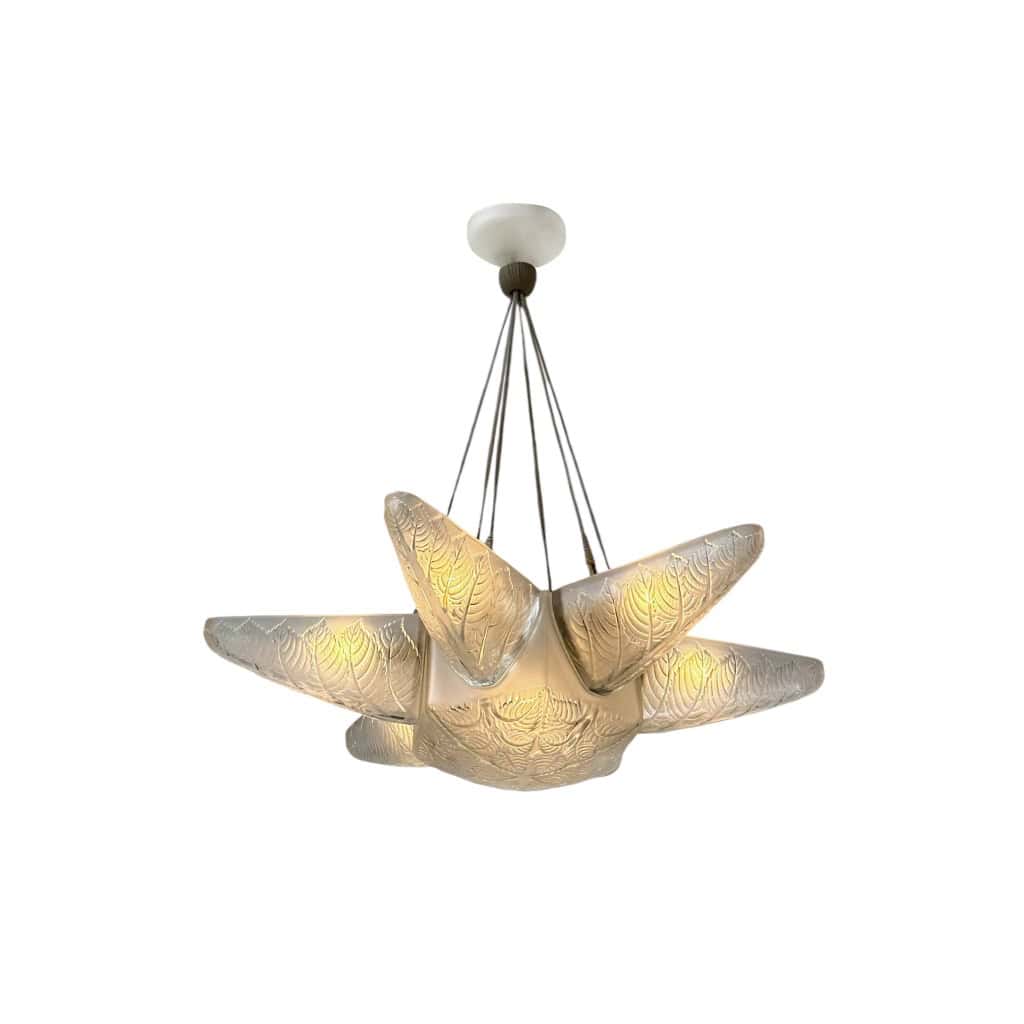 Lustre « Noisetier » verre blanc de René LALIQUE | Biron 