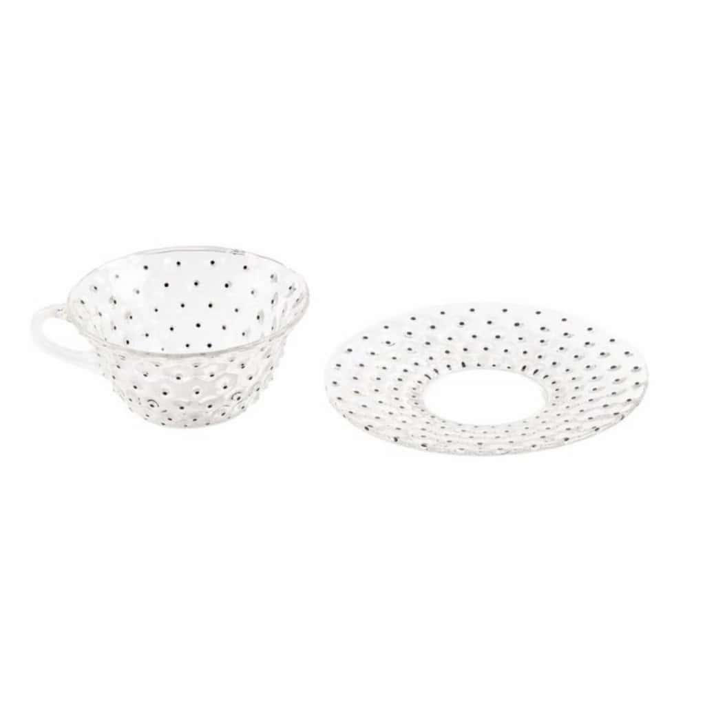 Service « Cactus » verre blanc émaillé noir de René LALIQUE – 6 Pièces | Biron 