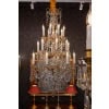 Baccarat (Signé) Lustre de style Louis XVI en bronze doré à décor de cristal taillé vers 1880 | Biron 