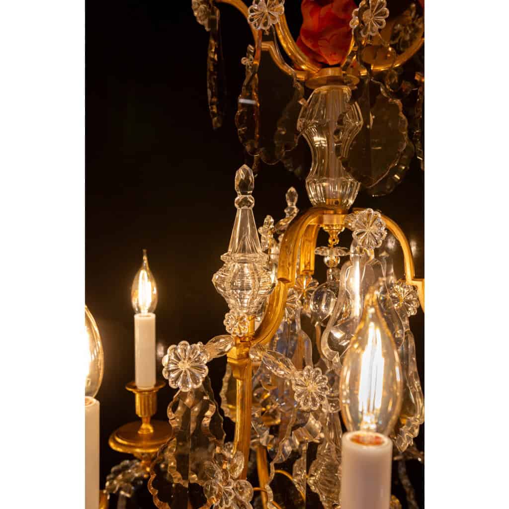 Maison Baguès Lustre de style Louis XVI en bronze doré et cristal taillé vers 1920 | Biron 