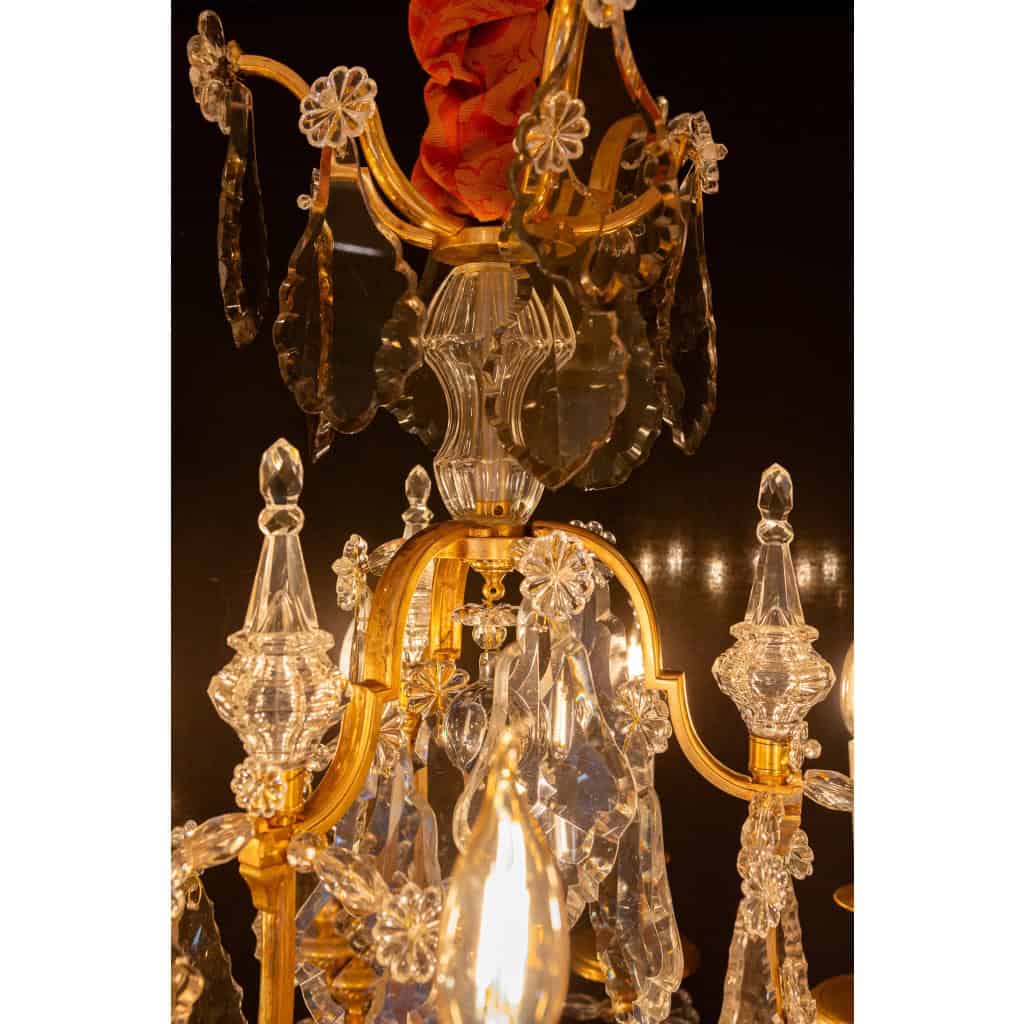 Maison Baguès Lustre de style Louis XVI en bronze doré et cristal taillé vers 1920 | Biron 