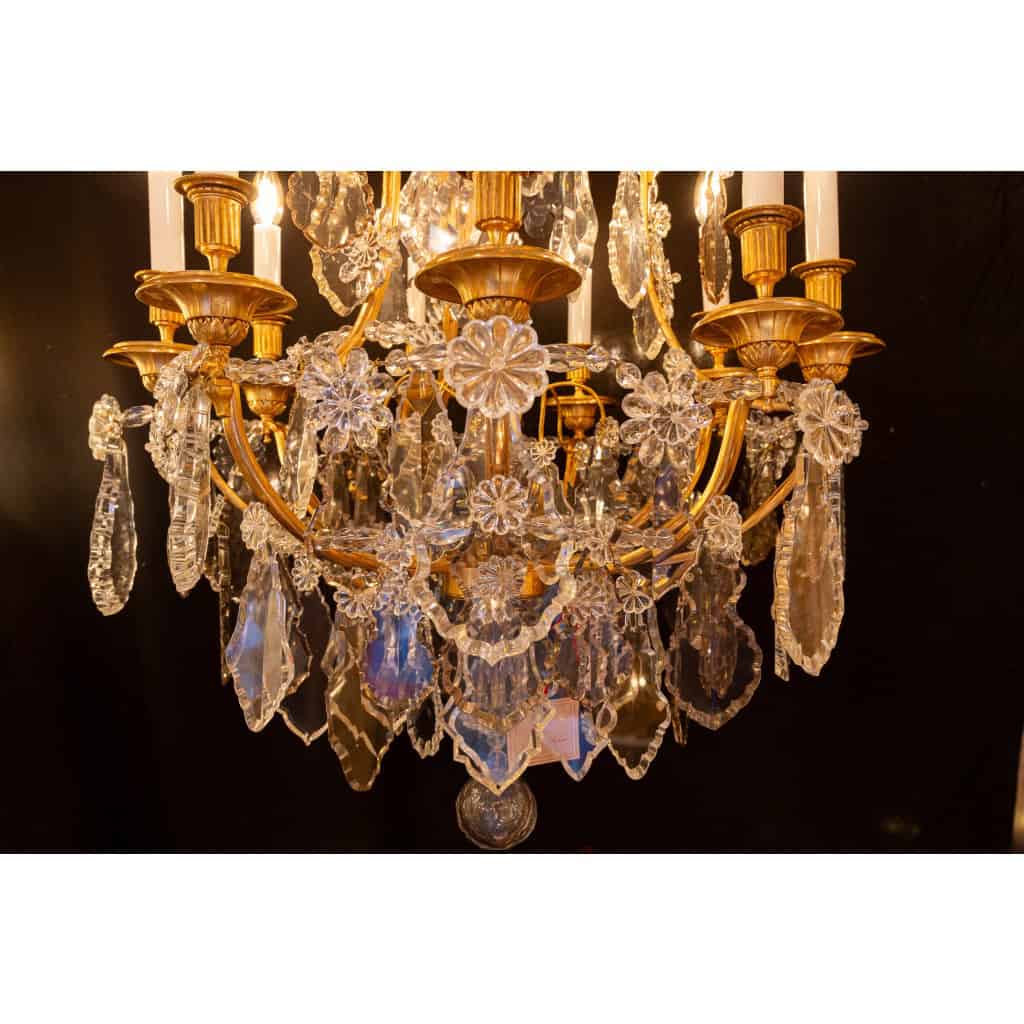 Maison Baguès Lustre de style Louis XVI en bronze doré et cristal taillé vers 1920 | Biron 