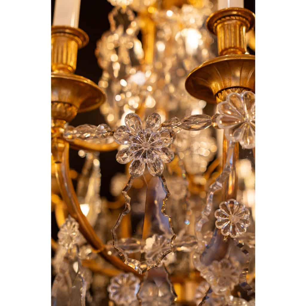 Maison Baguès Lustre de style Louis XVI en bronze doré et cristal taillé vers 1920 | Biron 