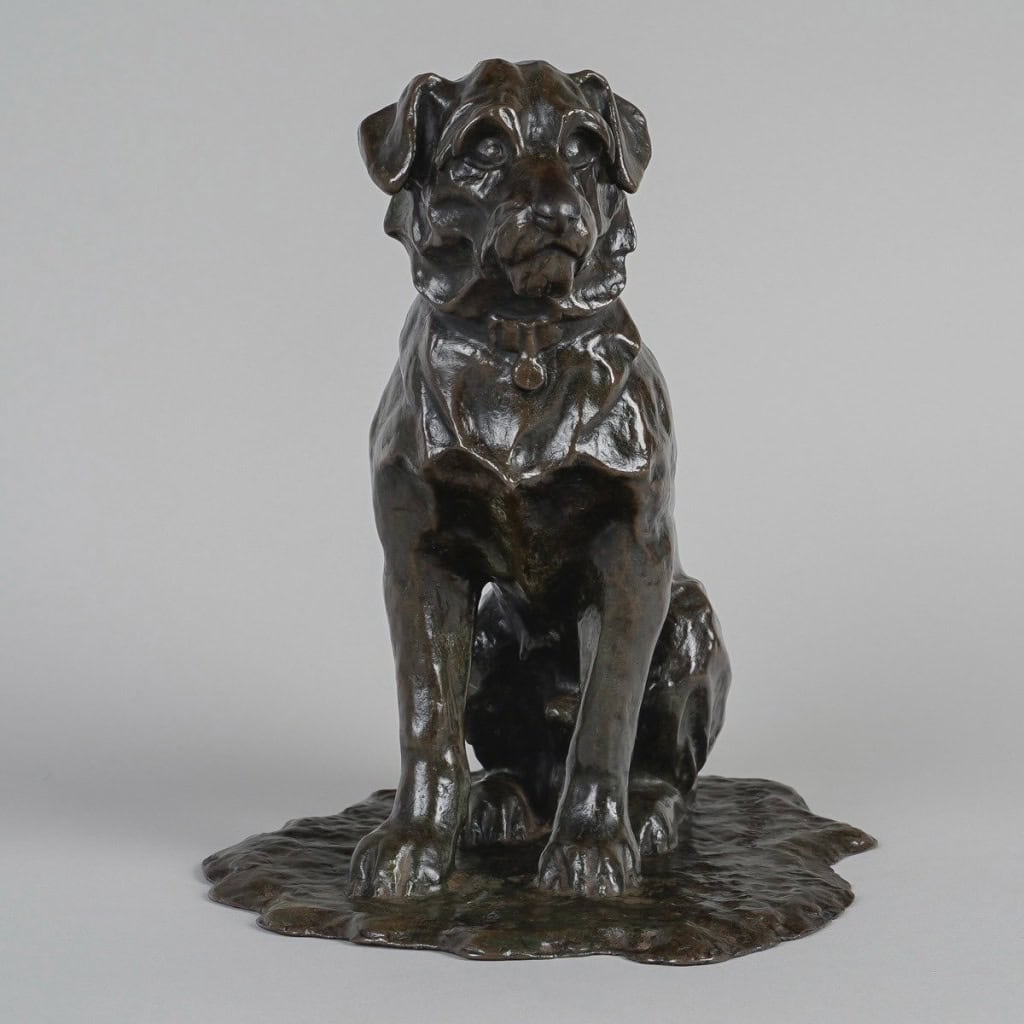 Sculpture – Chien Assis , Jacques Nam (1881-1974) – Bronze | Biron 