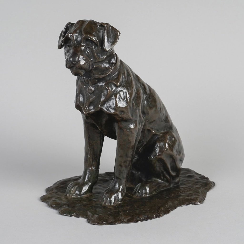 Sculpture – Chien Assis , Jacques Nam (1881-1974) – Bronze | Biron 