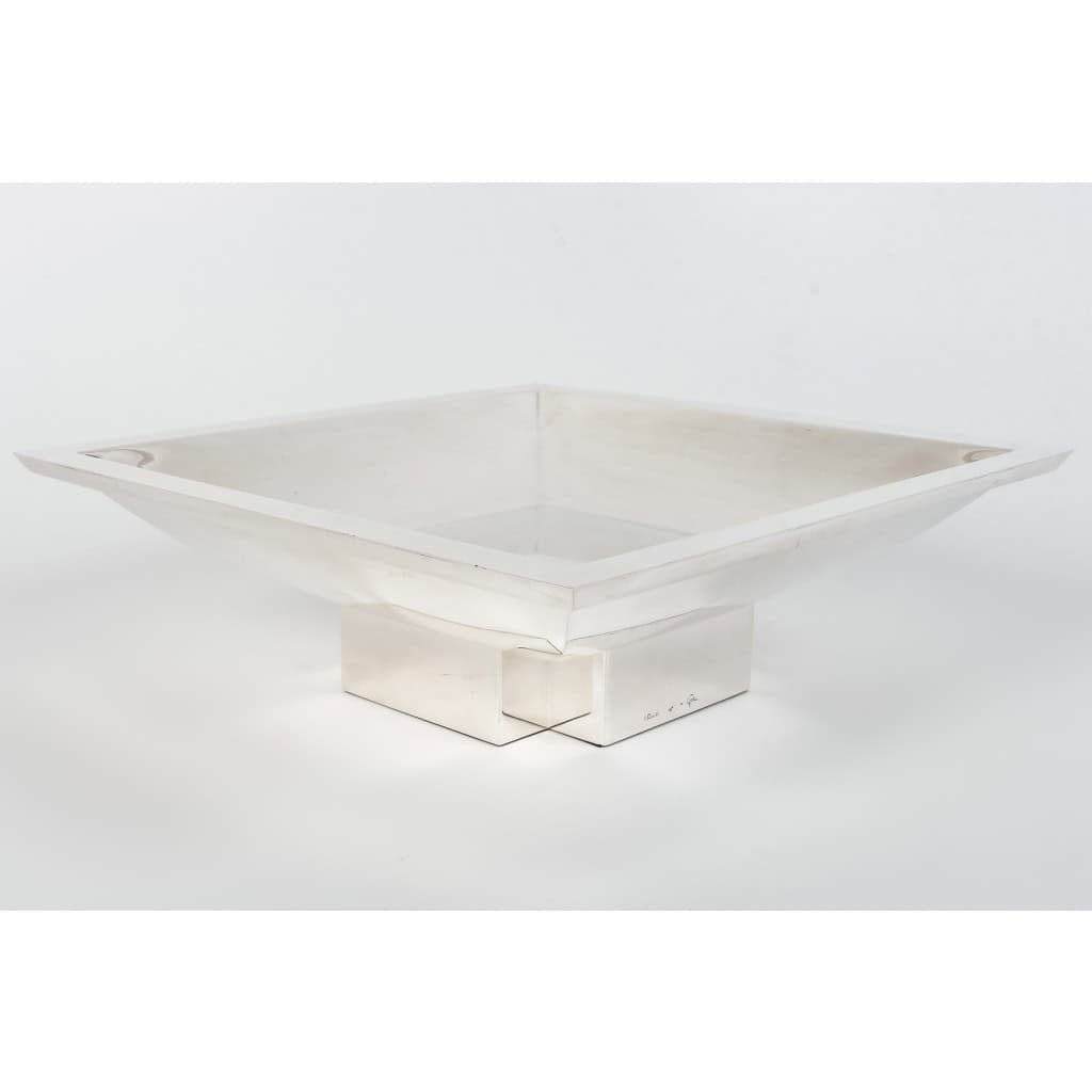 D. GARRIDO – Centre de Table Carré en Argent Massif XXe | Biron 