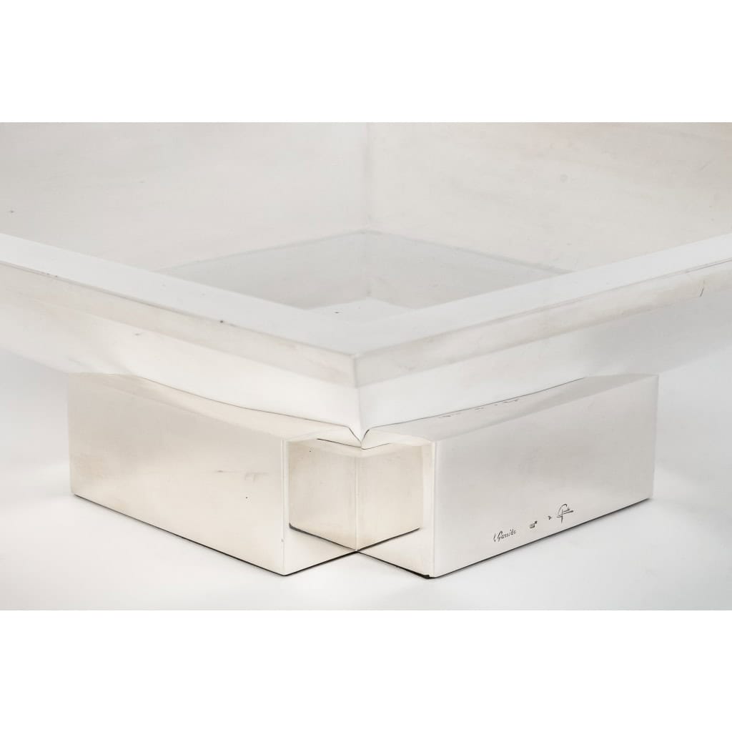 D. GARRIDO – Centre de Table Carré en Argent Massif XXe | Biron 