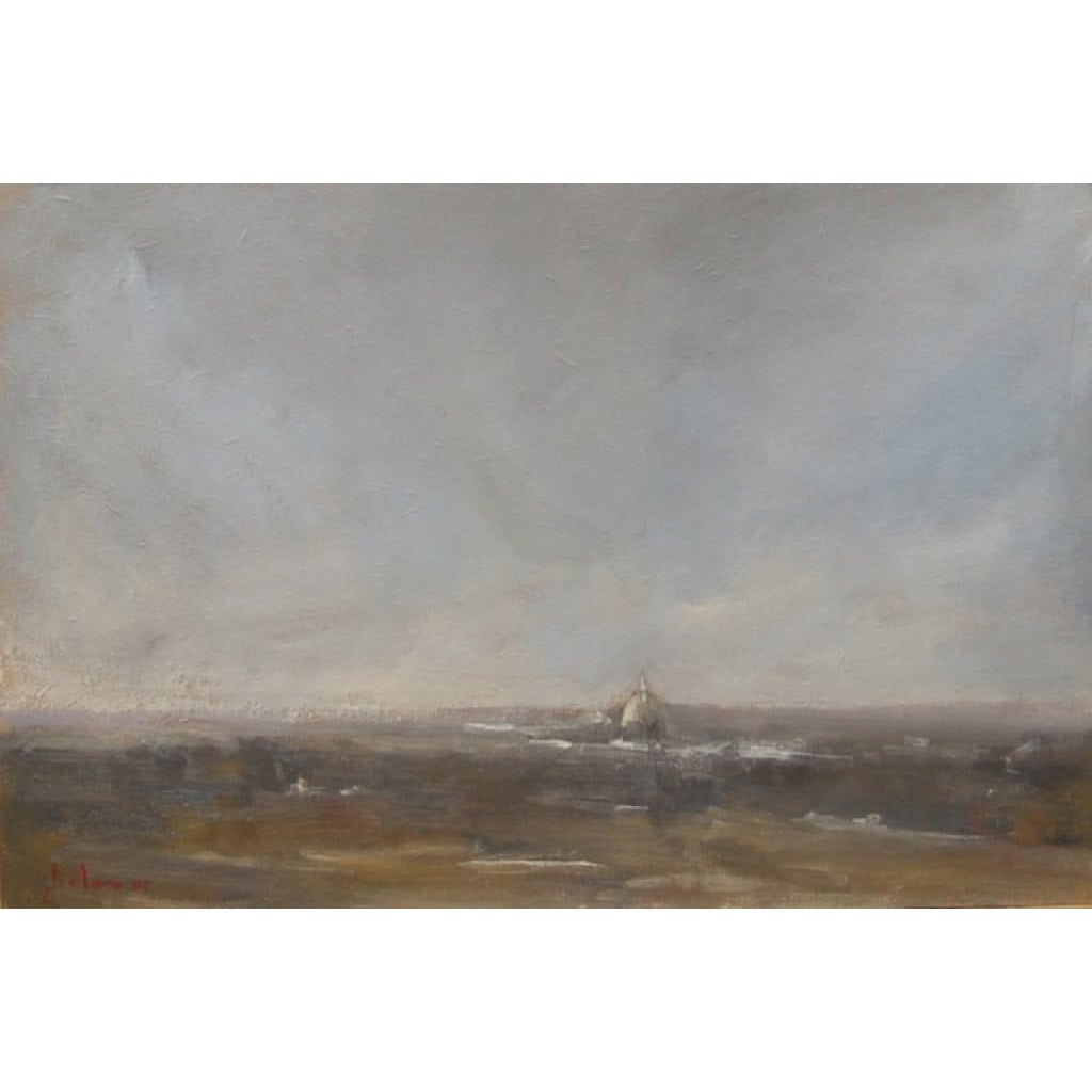 Tableau à l’huile intitulé « Les Invalides par temps de neige » de l’artiste peintre Isabelle Delannoy | Biron 