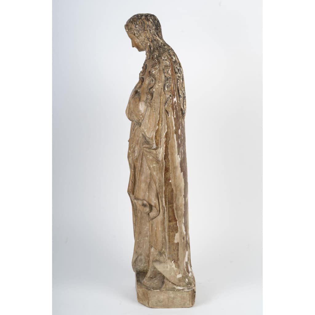 Sculpture en bois sculpté représentant Marie Madeleine, Circa 1500. | Biron 