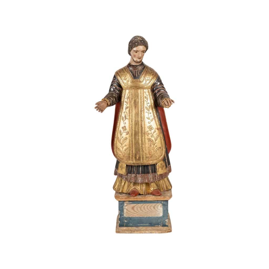 Sculpture religieuse en bois sculpté et polychromé, XIXème siècle. | Biron 