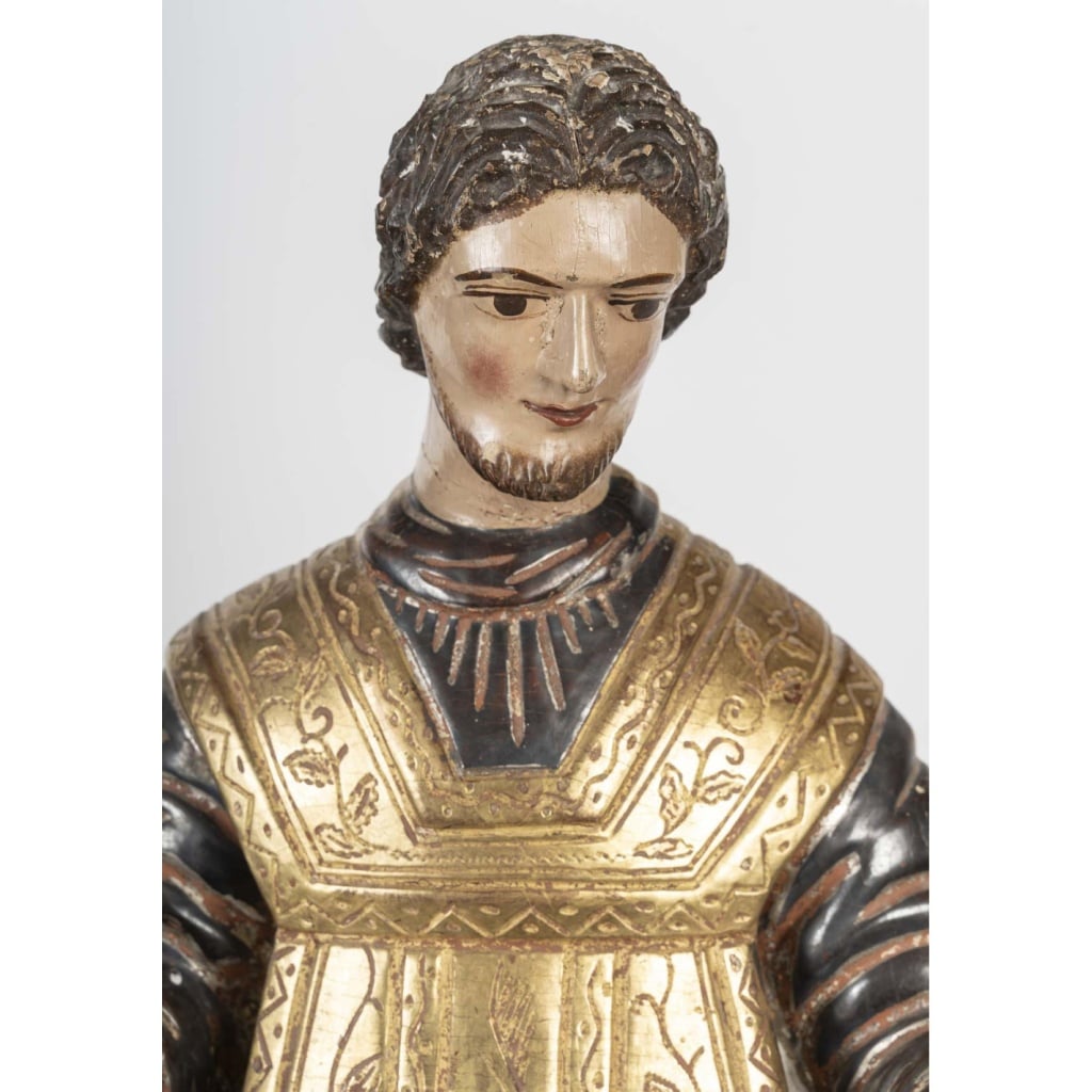 Sculpture religieuse en bois sculpté et polychromé, XIXème siècle. | Biron 