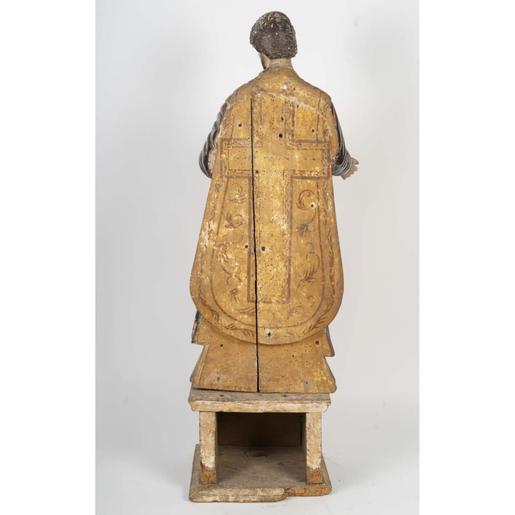Sculpture religieuse en bois sculpté et polychromé, XIXème siècle. | Biron 