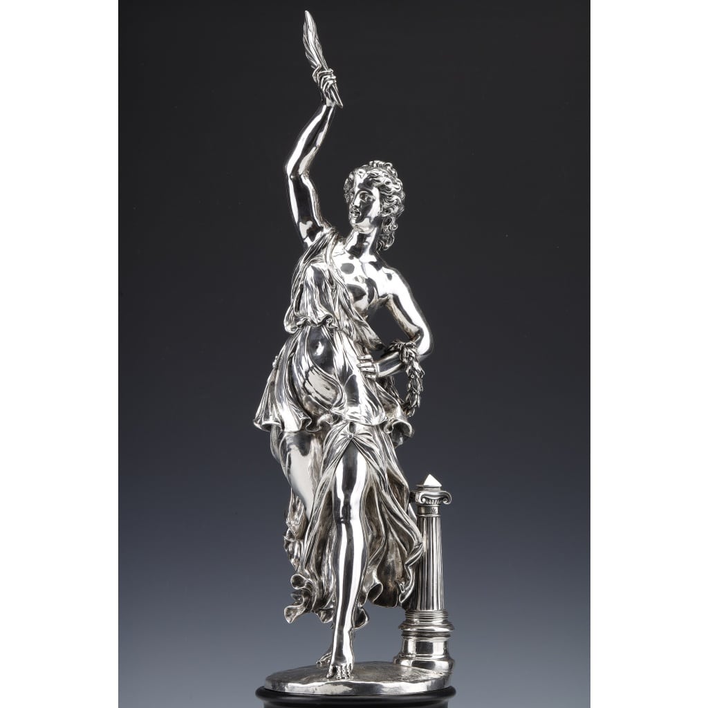 Jacques Léonard MAILLET – Statue allégorique en argent massif – XIXe | Biron 