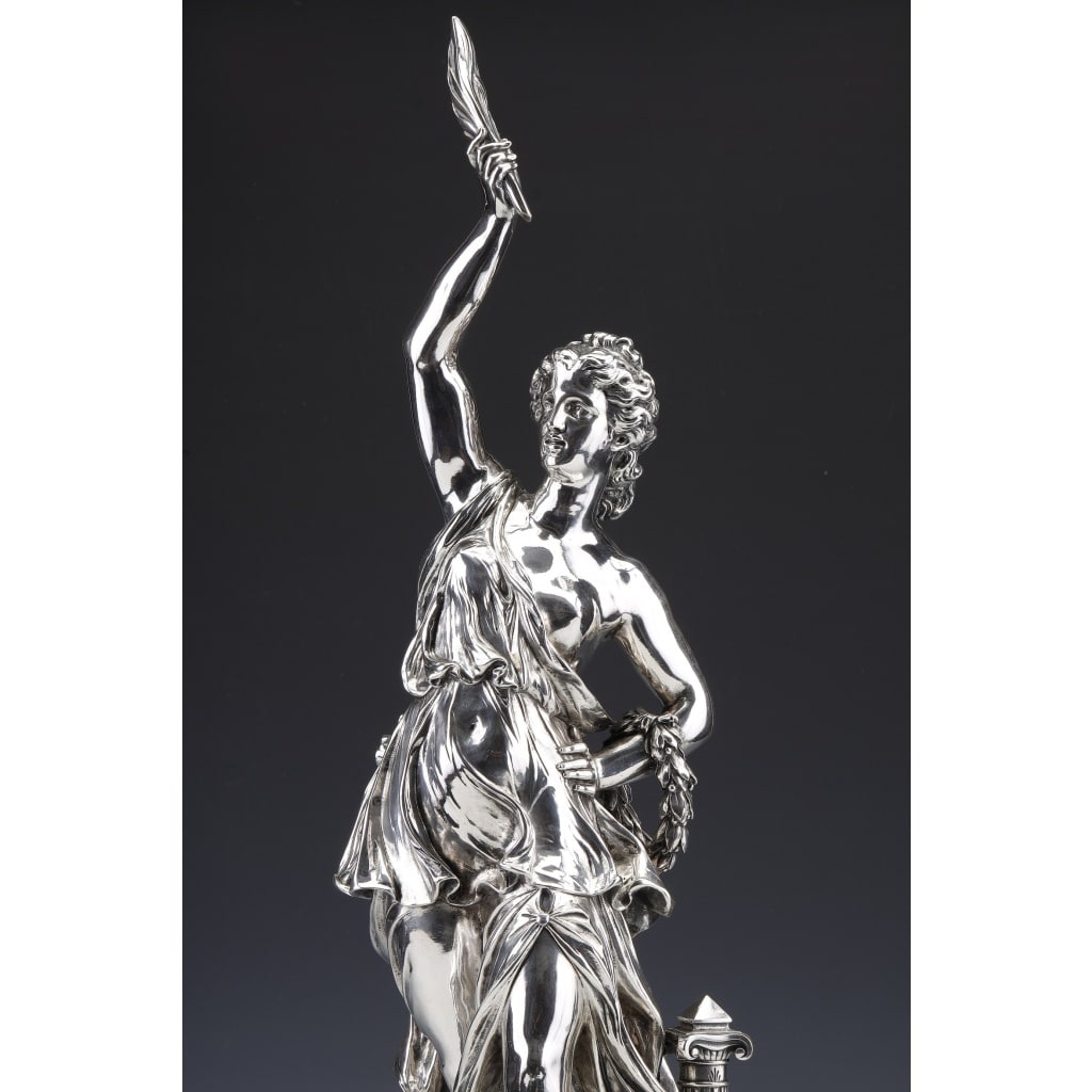 Jacques Léonard MAILLET – Statue allégorique en argent massif – XIXe | Biron 