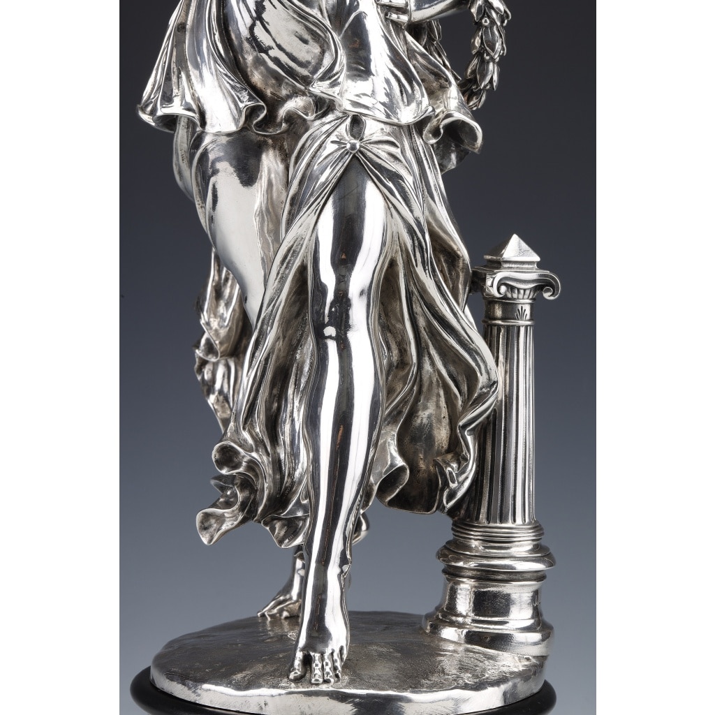 Jacques Léonard MAILLET – Statue allégorique en argent massif – XIXe | Biron 