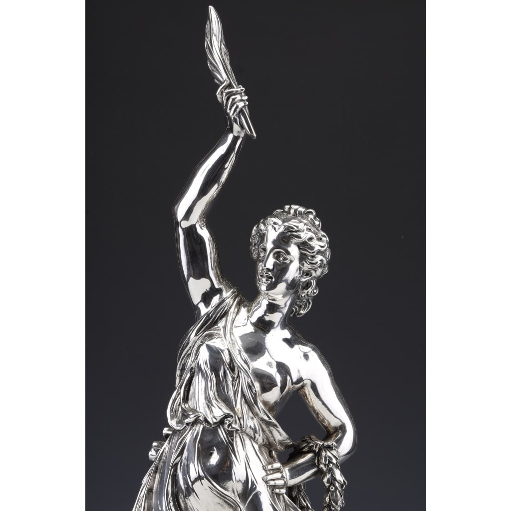 Jacques Léonard MAILLET – Statue allégorique en argent massif – XIXe | Biron 