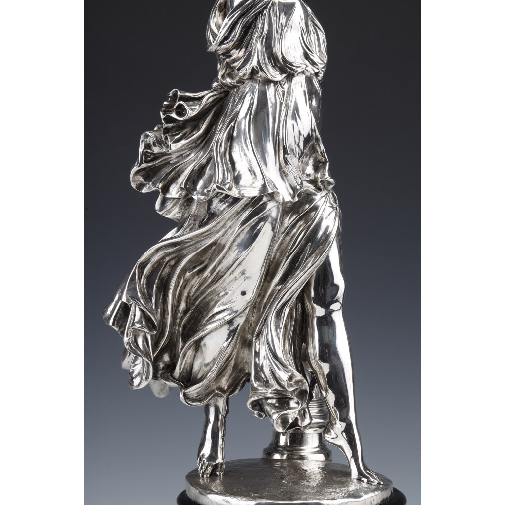 Jacques Léonard MAILLET – Statue allégorique en argent massif – XIXe | Biron 
