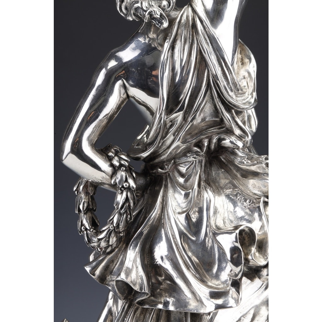 Jacques Léonard MAILLET – Statue allégorique en argent massif – XIXe | Biron 