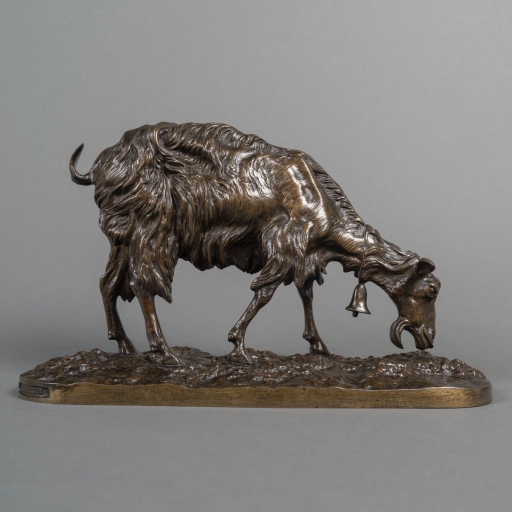 Sculpture – Chèvre Broutant , Pierre – Jules Mêne (1810-1879) – Bronze | Biron 