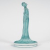 Stamp “Draped Statuette” in white glass with turquoise blue patina by René LALIQUE | Biron