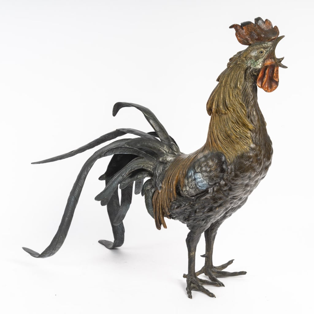 Grand Coq En Bronze Fin Du XIXème Siècle | Biron 
