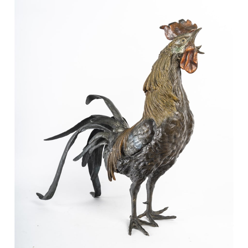 Grand Coq En Bronze Fin Du XIXème Siècle | Biron 